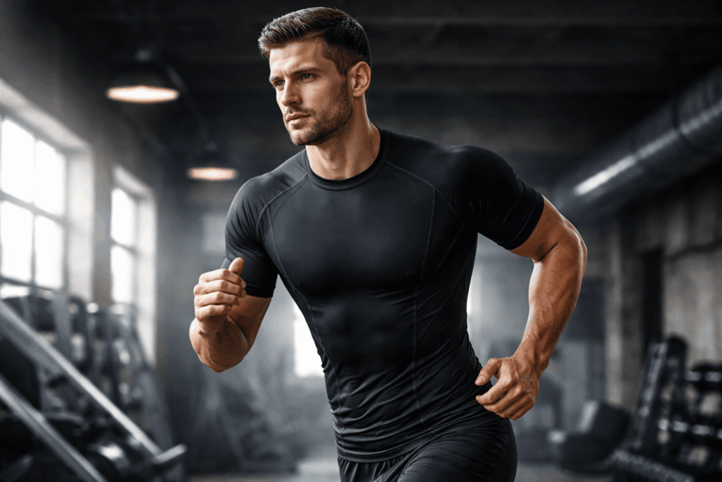 a person who benefits from the advantages of compression garments