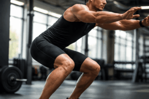 Athlete in the middle of a training session