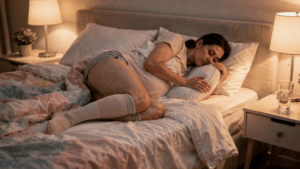 Why do pregnant women experience leg discomfort at night